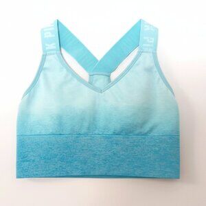 Victoria’s Secret PINK Heather Blue Seamless Racerback Sports Bra Size L